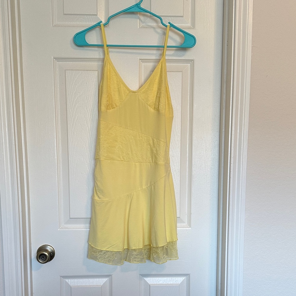 Cider Yellow Lace Trim Dress